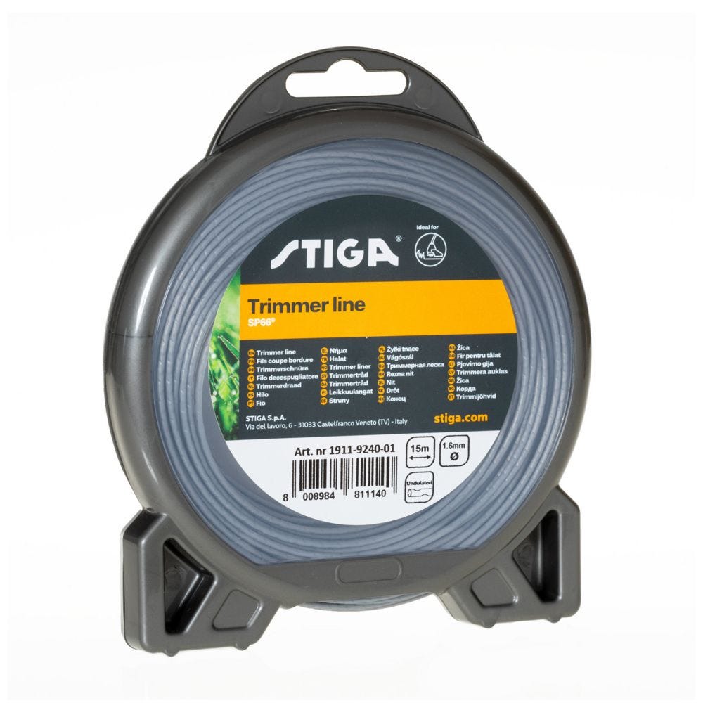 STIGA Fil débroussailleuse ondulé SP66 de 15m et Ø1.6mm