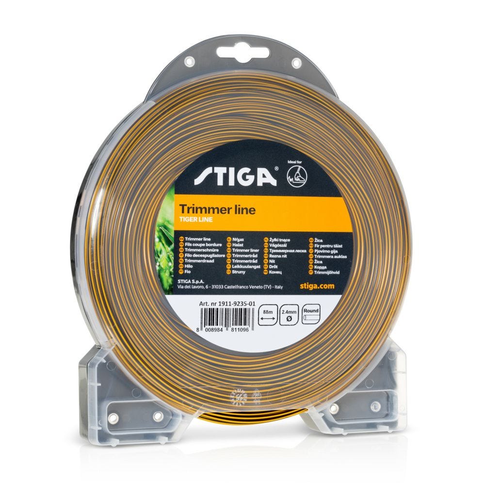 STIGA Fil débroussailleuse rond de type "tigré" (bi-matière)  87m Ø2.4mm
