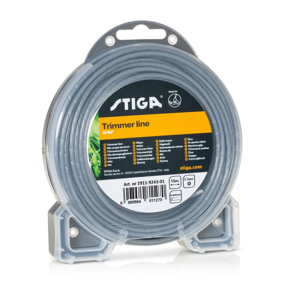 STIGA Fil débroussailleuse ondulé SP66 de 15m et Ø2.7mm