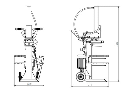 FENDEUSE À BOIS VERTICALE À ESSENCE 15 TONNES - RLT15GC