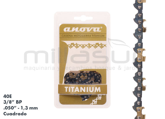 Chaîne de tronçonneuse ANOVA Titanium 33-CTE3C – 3/8 BP / .050 / carrée