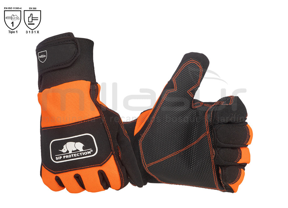Gants anti-coupure tronçonneuse SIP 2 mains classe 1