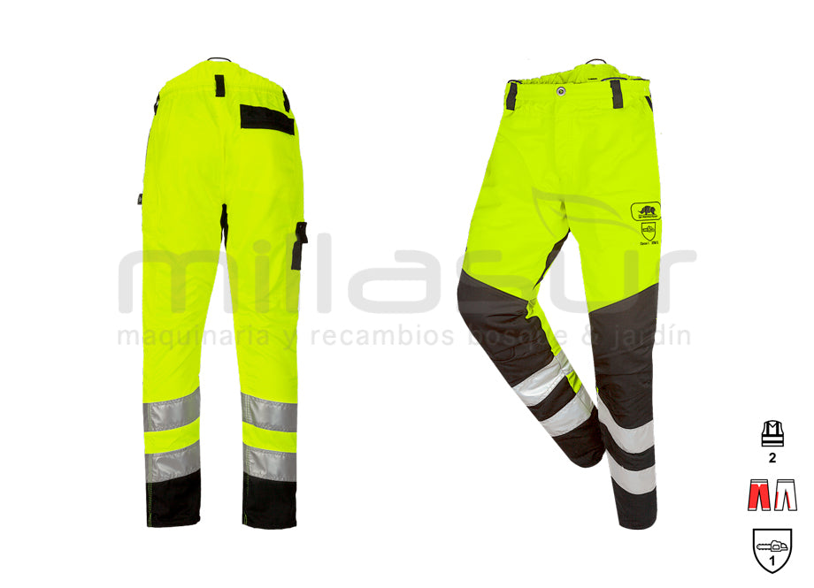 Pantalon anti-coupure haute visibilité classe 1
